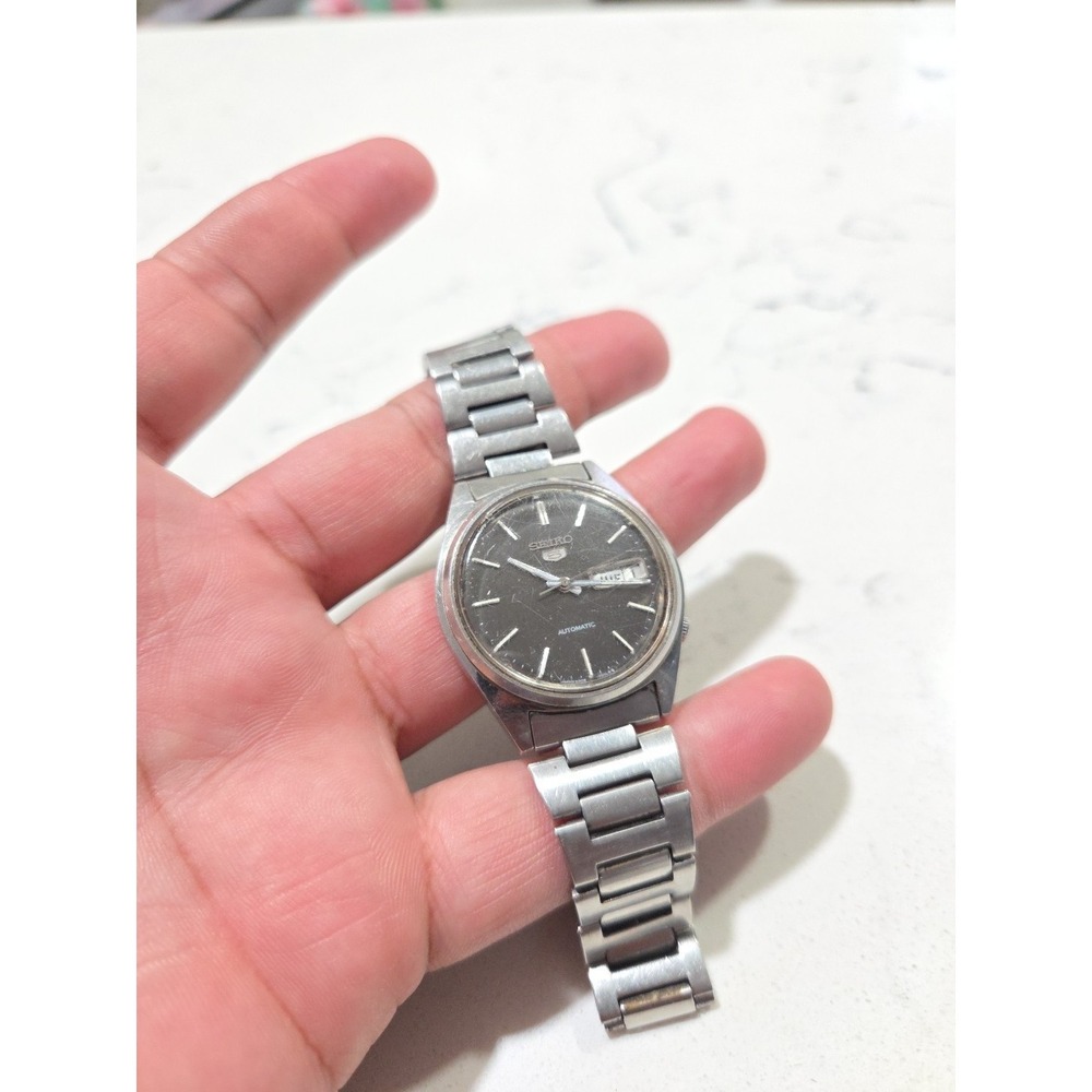 Seiko 5 Automatic 6309-7150 Vintage Watch Men's Day Date Seiko Gray Dial 37mm